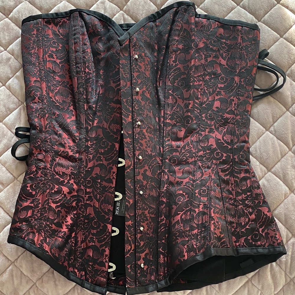 Elegant Black and Red Corset